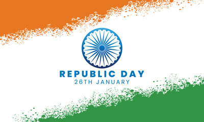 Happy Republic Day of India. Republic Day celebration background design. Vector illustration