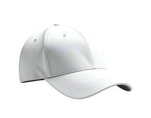Clean white baseball cap, isolated on black background, 3D render