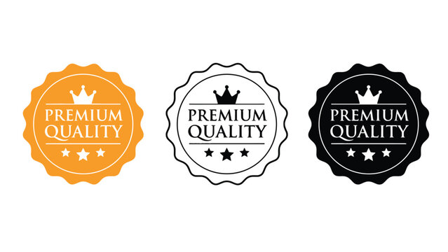 Premium quality labels with crown and star ratings