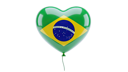 Heart-Shaped Balloon with Brazilian Flag