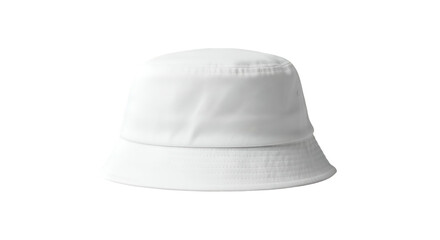 Isolated white casual hat with a distinct brim and a round top
