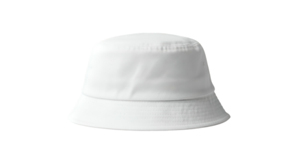Isolated white casual hat with a distinct brim and a round top