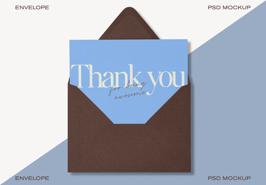 Elegant Thank You Card Mockup PSD
