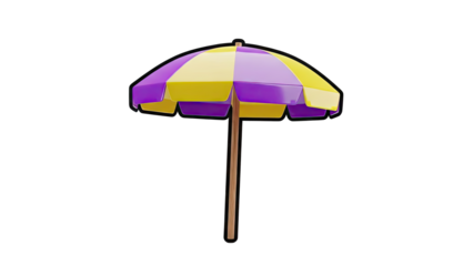 Purple and Yellow Striped Beach Umbrella