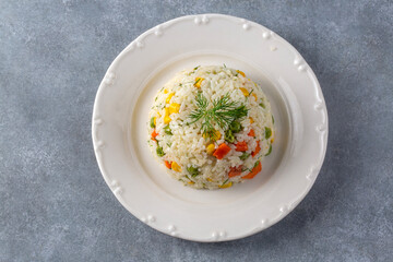 Turkish cuisine; vegetable pilaf is also known as spring pilaf. Turkish name; Sebzeli pilav ya da bahar pilavi