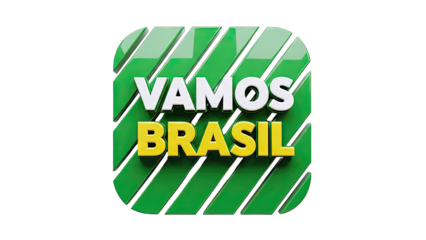 Vamos Brasil 3D Logo