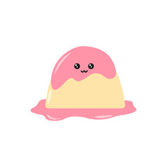 Fototapeta premium Cute Kawaii Pudding