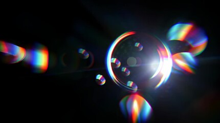 A colorful close up of refracted light passing through floating glass spheres symbolizing creativity experimentation abstraction and the poetic visual patterns created when light transforms  - Powered by Adobe