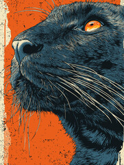 Modern Animal Art Featuring a Powerful Panther with Intricate Spot Patterns