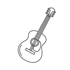Fototapeta premium Acoustic Guitar Outline Icon Vector Illustration