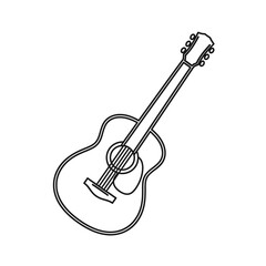 Fototapeta premium Acoustic Guitar Outline Icon Vector Illustration