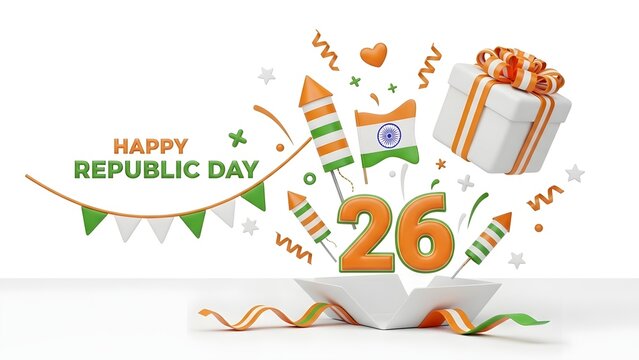 Celebrating india's republic day with patriotic cheer and festivity - Powered by Adobe