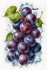 Grapes frozen in ice cubes