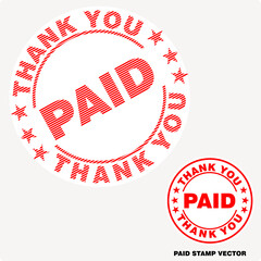 Paid, red rubber stamp vector