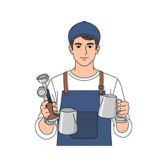 Professional Ice Cream Maker Vector Illustration