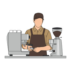 Barista Preparing Coffee at Coffee Shop