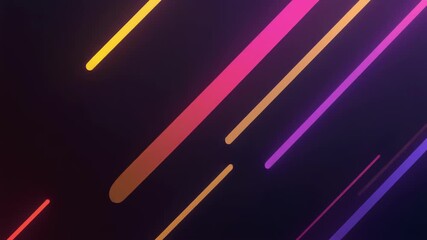Vibrant neon light trails on dark background, dynamic abstract motion - Powered by Adobe