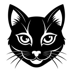 Black cat face silhouette © Icon Set