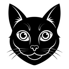 Black cat face silhouette © Icon Set