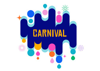 Colorful carnival and music festival poster and banner with abstract geometric shapes 
