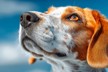 Dog howling in clear backyard under sunny sky with bright surroundings Generative AI