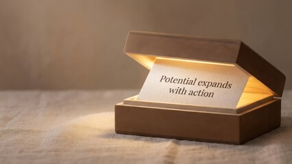 Open box revealing potential with bright yellow illumination