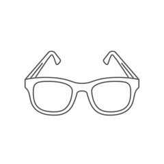 Minimalist Line Art of Eyeglasses, Simple Optical Glasses Icon on White Background
