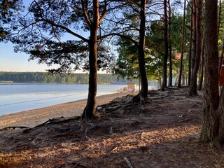 Jezioro plaza wakacji czas © Maciej G. Szling