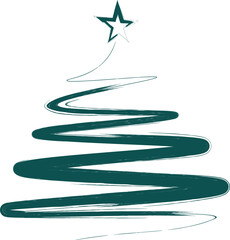 Christmas tree hand drawn illustrations. Vector.