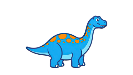 Cute blue dinosaur with orange spots
