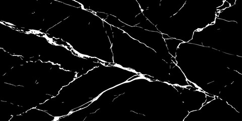 Elegant black marble texture with bold white natural veins forming dramatic cracks. High-resolution stone background ideal for luxury design, interior decor, tiles, surfaces, wallpapers, and branding.