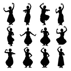 Indian Classical Dance Silhouette Collection in Traditional Costume