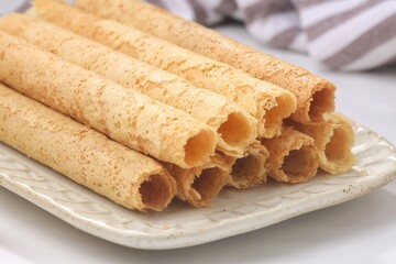 wafer rolls cookies or egg rolls