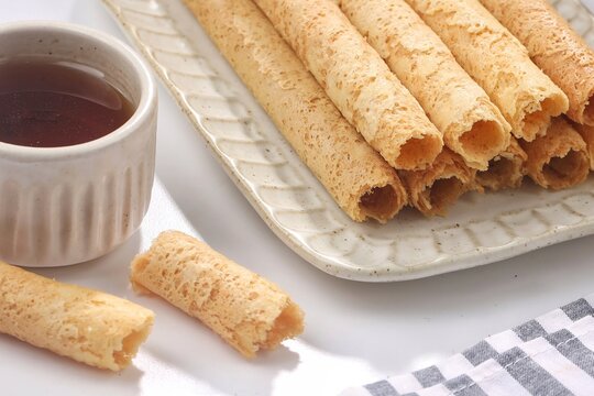 wafer rolls cookies or egg rolls
