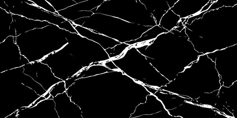 Elegant black marble texture with bold white natural veins forming dramatic cracks. High-resolution stone background ideal for luxury design, interior decor, tiles, surfaces, wallpapers, and branding.