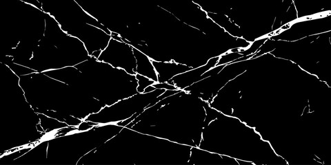 Elegant black marble texture with bold white natural veins forming dramatic cracks. High-resolution stone background ideal for luxury design, interior decor, tiles, surfaces, wallpapers, and branding.