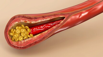 3d medical animation of artery  cholesterol, blood flow, and cardiovascular health explained