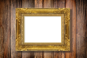 Frame on old wood vintage wall texture. background