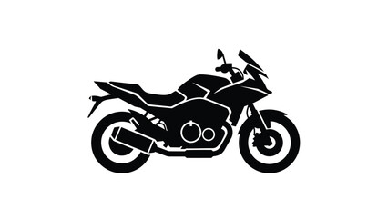 Obraz premium Black of a sleek motorcycle white with transport and vehicle and bike and speed and transportation and automotive Silhouette vector on whit Background