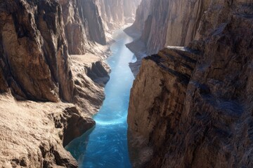 Scenic view of a winding river between rocky cliffs