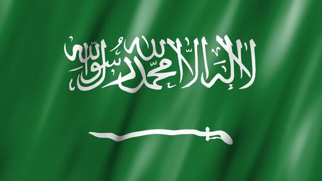 Saudi Arabia Flag Waving, Kingdom of Saudi Arabia Flag of Saudi Arabia, Saudi National Flag Green Islamic Country Flag Waving Fabric Background
