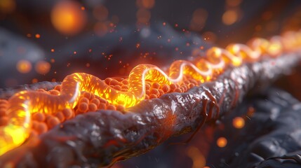 3d medical animation of artery showing cholesterol particles and blood flow in heart disease