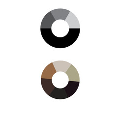 Abstract Donut and Semi Circle Chart Infographic Elements