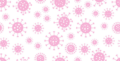 virus, seamless border pattern, abstract vector  illustration, template background for pharma, medical marketing or future health