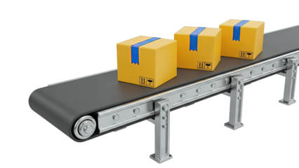 Conveyor Belt with Boxes