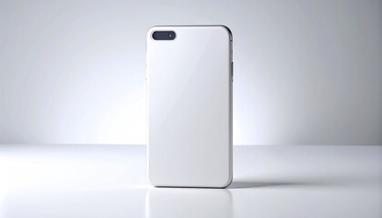 Minimalist White Phone Case on a Clean White Surface.