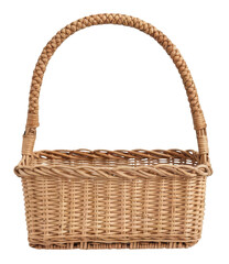 wicker basket isolated on white background