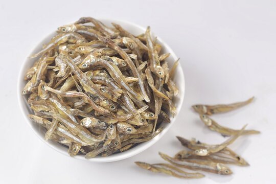 Dried salty anchovy or ikan teri asin