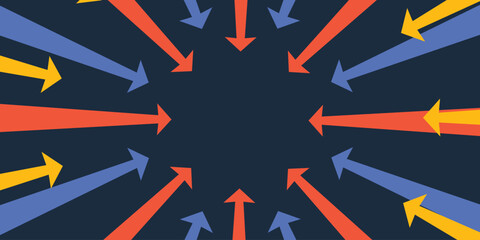 Geometric shapes and arrows background. Business and finance banner. Goal teamwork design template