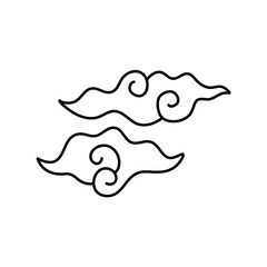  Indonesian Mega Mendung batik motif line element